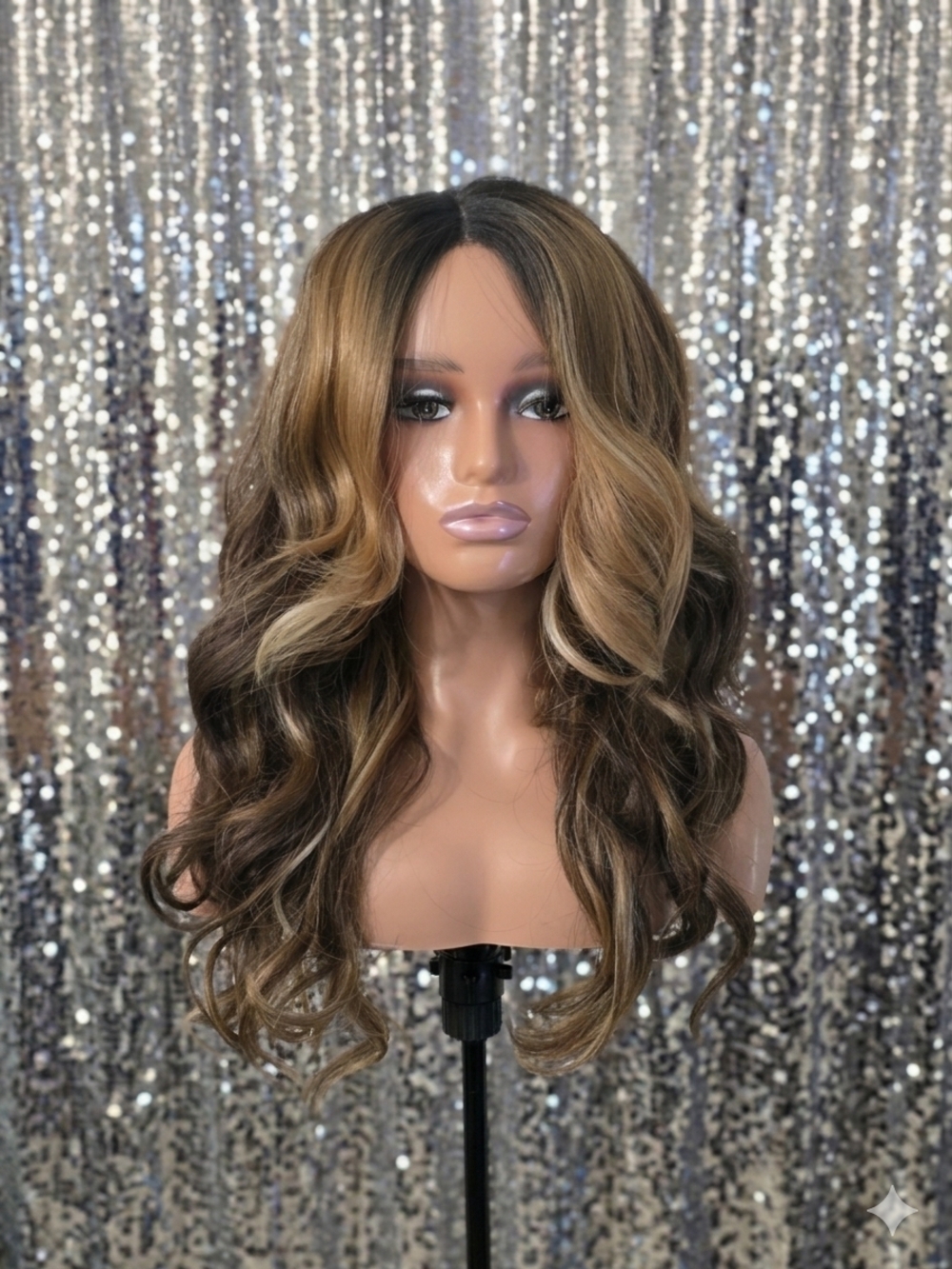 Wavy Lace Front Wig in Honey Blonde & Dark Brown